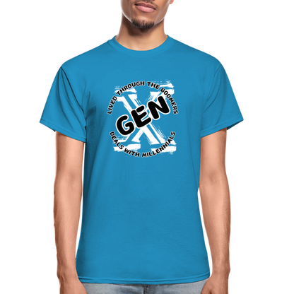 GEN X 2 Gildan Ultra Cotton Adult T-Shirt - turquoise