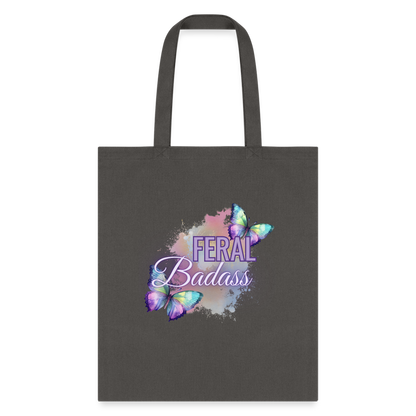 Feral Badass Tote Bag - charcoal
