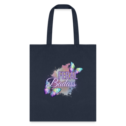Feral Badass Tote Bag - navy