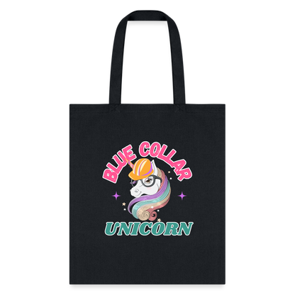 BLUE COLLAR UNICORN Tote Bag - black
