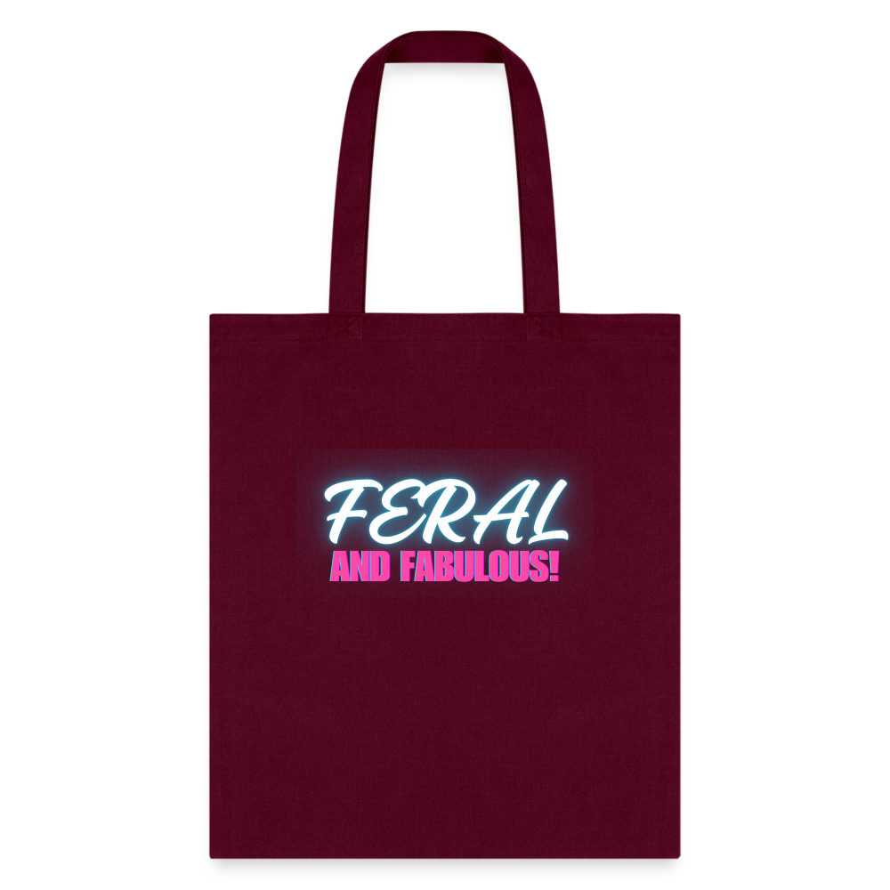 FERAL AND FABULOUS Tote Bag - burgundy