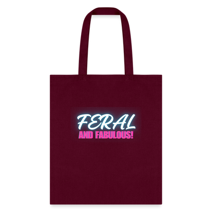 FERAL AND FABULOUS Tote Bag - burgundy