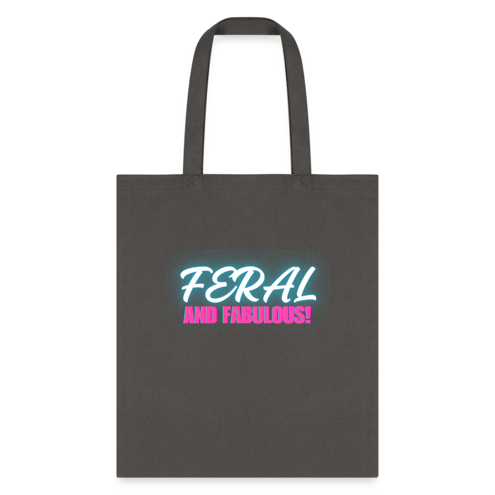 FERAL AND FABULOUS Tote Bag - charcoal