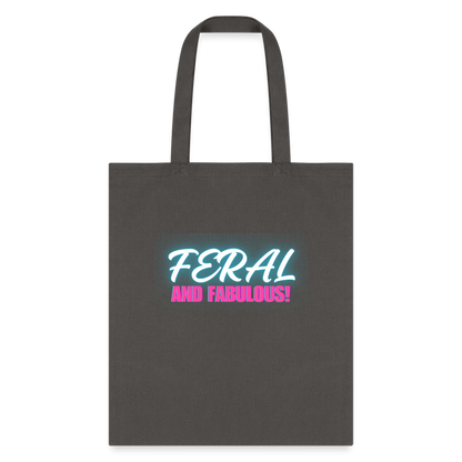 FERAL AND FABULOUS Tote Bag - charcoal