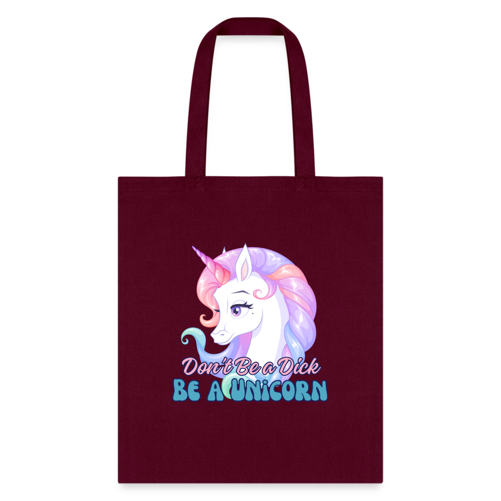 BE A UNICORN Tote Bag - burgundy