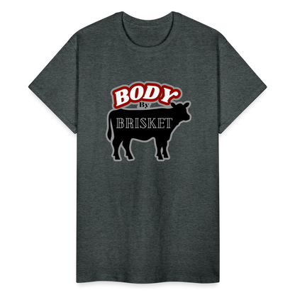 BODY BY BRISKET Gildan Ultra Cotton Adult T-Shirt - deep heather