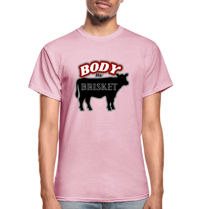 BODY BY BRISKET Gildan Ultra Cotton Adult T-Shirt - light pink