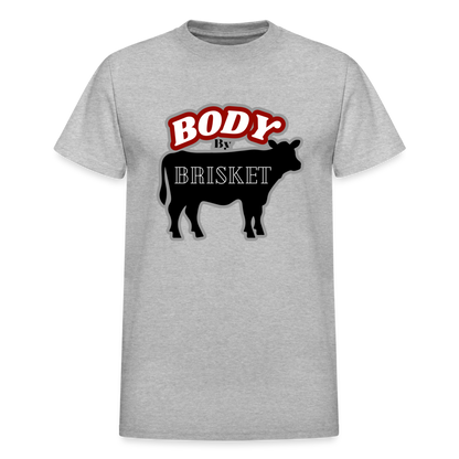 BODY BY BRISKET Gildan Ultra Cotton Adult T-Shirt - heather gray