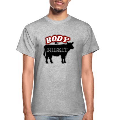 BODY BY BRISKET Gildan Ultra Cotton Adult T-Shirt - heather gray