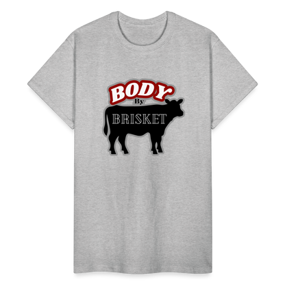 BODY BY BRISKET Gildan Ultra Cotton Adult T-Shirt - heather gray