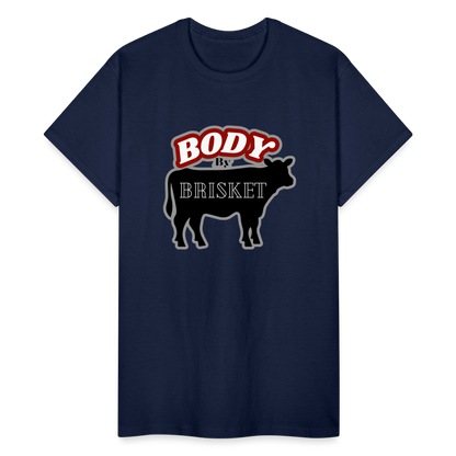 BODY BY BRISKET Gildan Ultra Cotton Adult T-Shirt - navy
