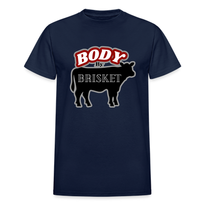 BODY BY BRISKET Gildan Ultra Cotton Adult T-Shirt - navy
