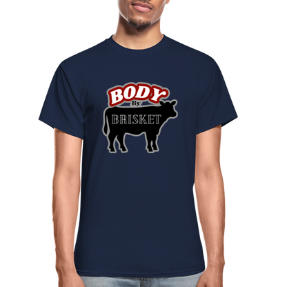 BODY BY BRISKET Gildan Ultra Cotton Adult T-Shirt - navy
