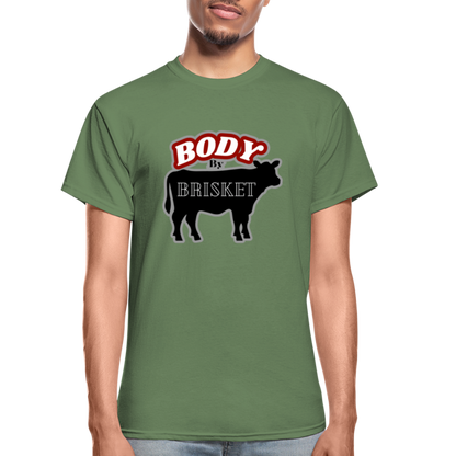BODY BY BRISKET Gildan Ultra Cotton Adult T-Shirt - military green