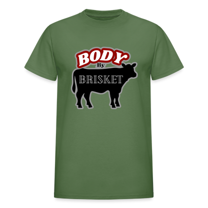 BODY BY BRISKET Gildan Ultra Cotton Adult T-Shirt - military green