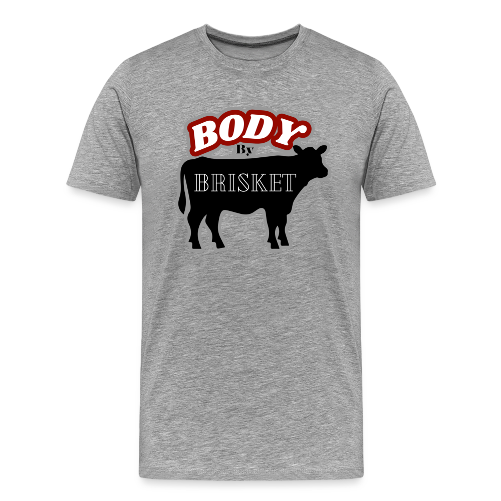 BODY BY BRISKET Men's Premium T-Shirt - heather gray