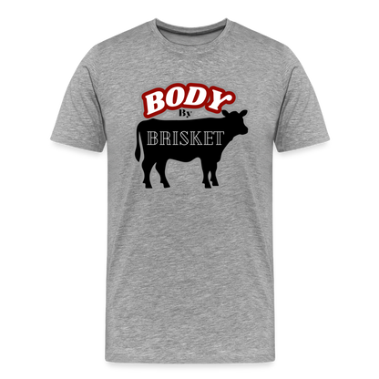 BODY BY BRISKET Men's Premium T-Shirt - heather gray