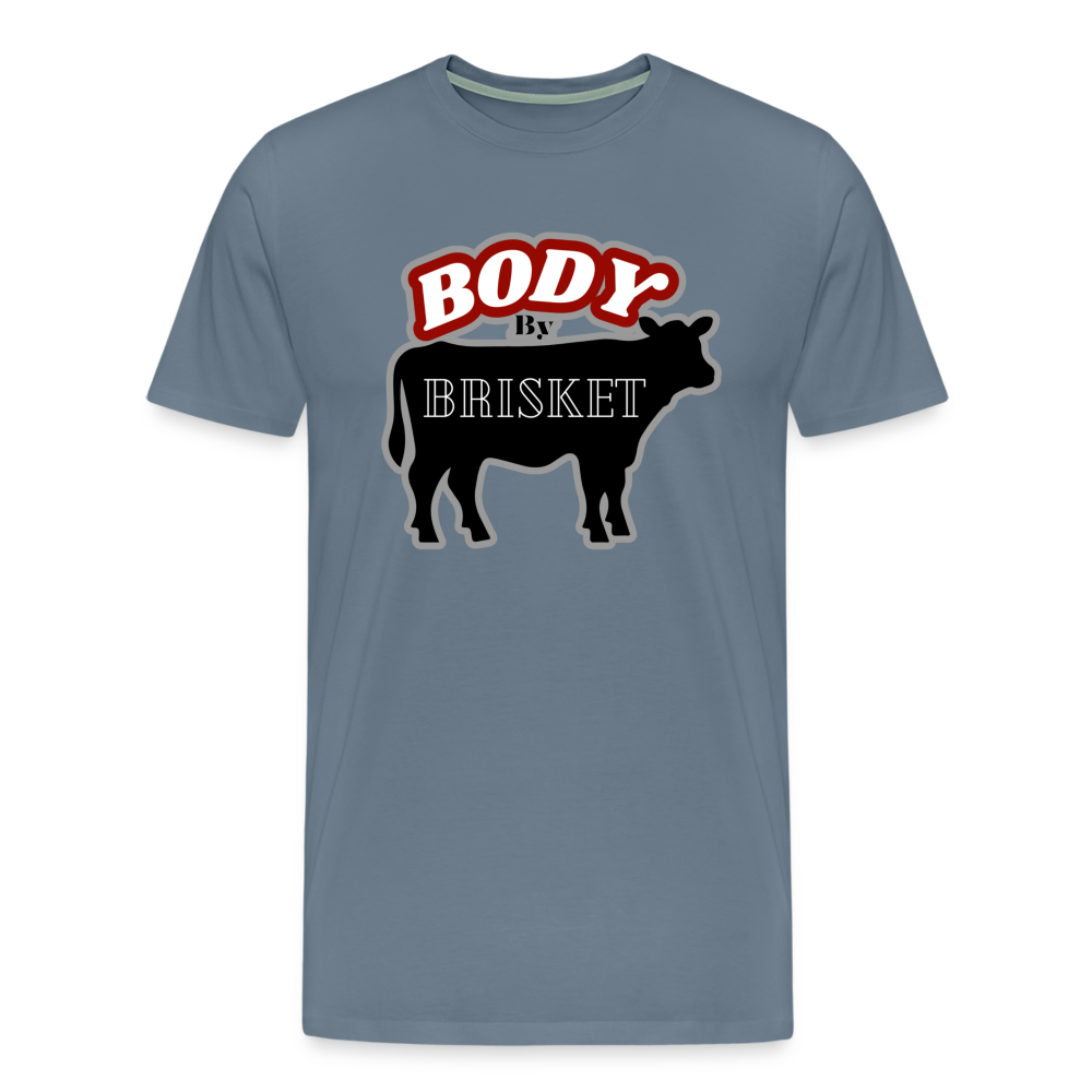 BODY BY BRISKET Men's Premium T-Shirt - steel blue