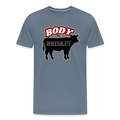 BODY BY BRISKET Men's Premium T-Shirt - steel blue