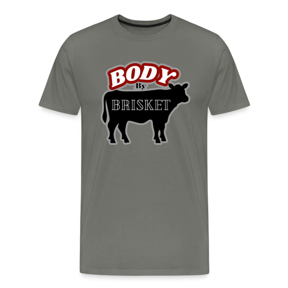 BODY BY BRISKET Men's Premium T-Shirt - asphalt gray