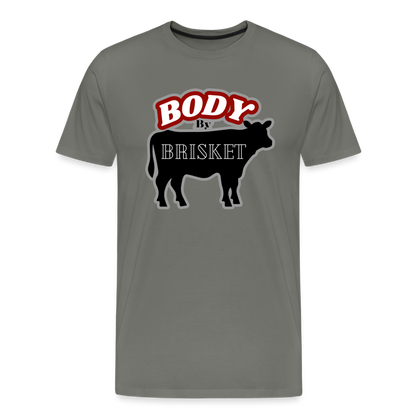 BODY BY BRISKET Men's Premium T-Shirt - asphalt gray