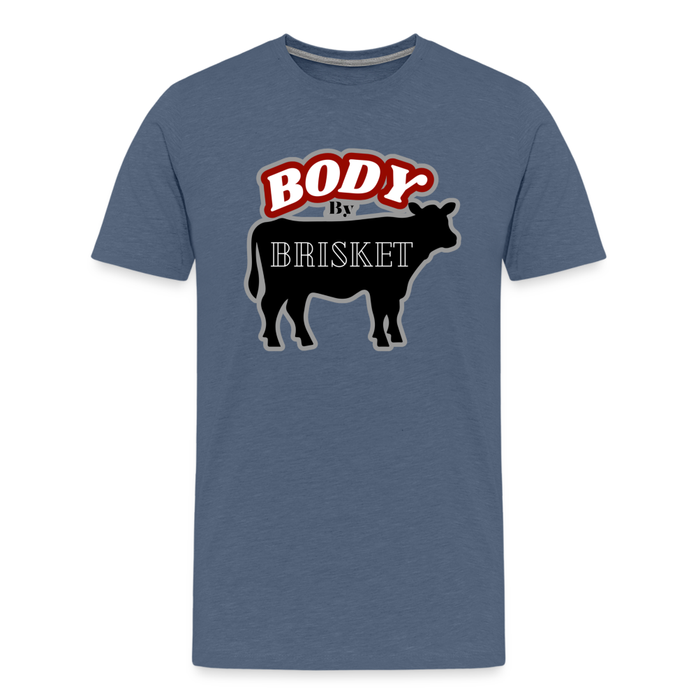 BODY BY BRISKET Men's Premium T-Shirt - heather blue