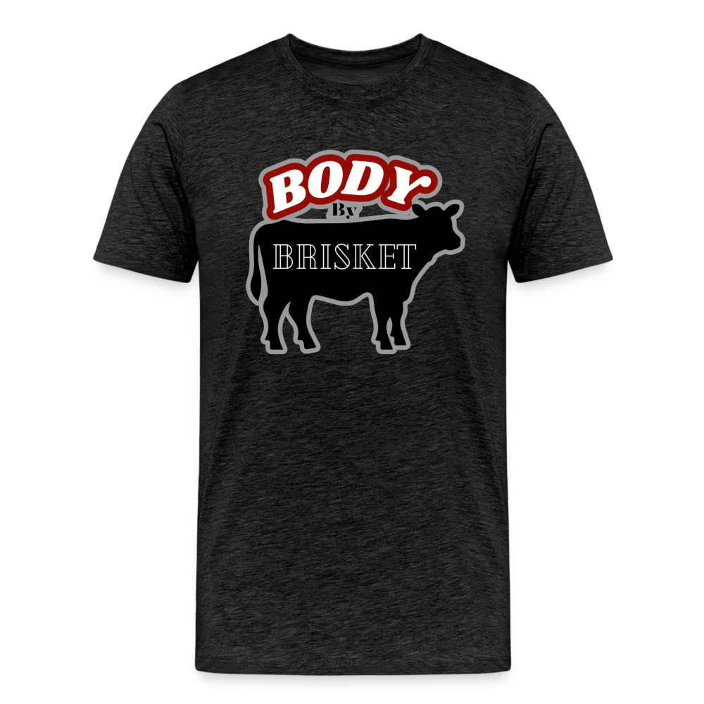 BODY BY BRISKET Men's Premium T-Shirt - charcoal grey