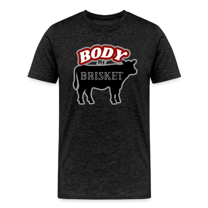 BODY BY BRISKET Men's Premium T-Shirt - charcoal grey