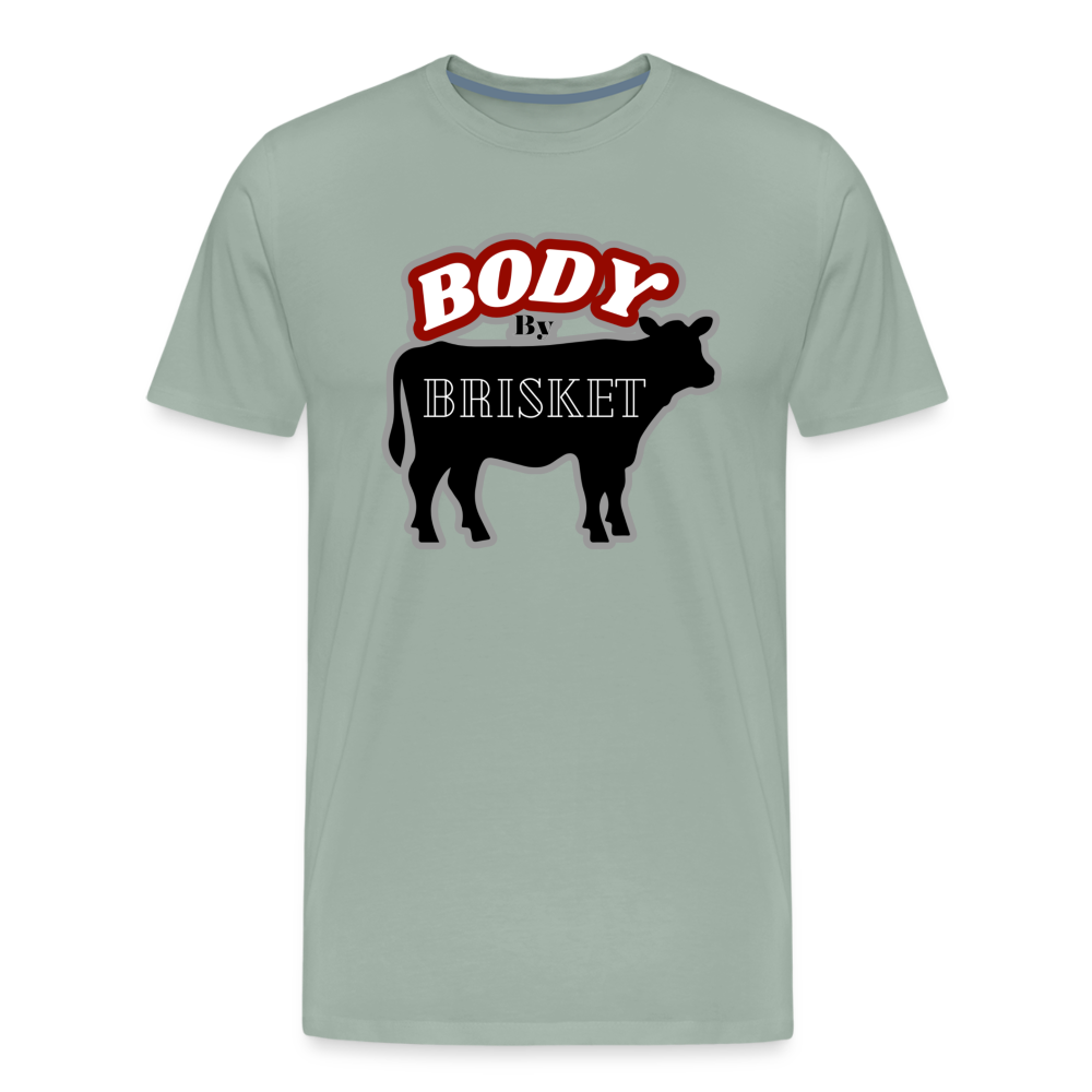 BODY BY BRISKET Men's Premium T-Shirt - steel green