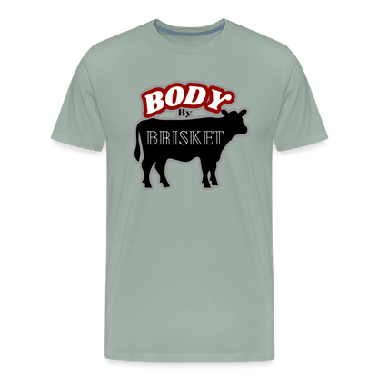 BODY BY BRISKET Men's Premium T-Shirt - steel green