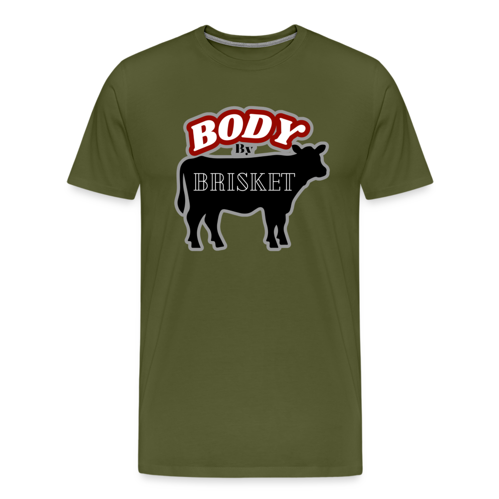 BODY BY BRISKET Men's Premium T-Shirt - olive green