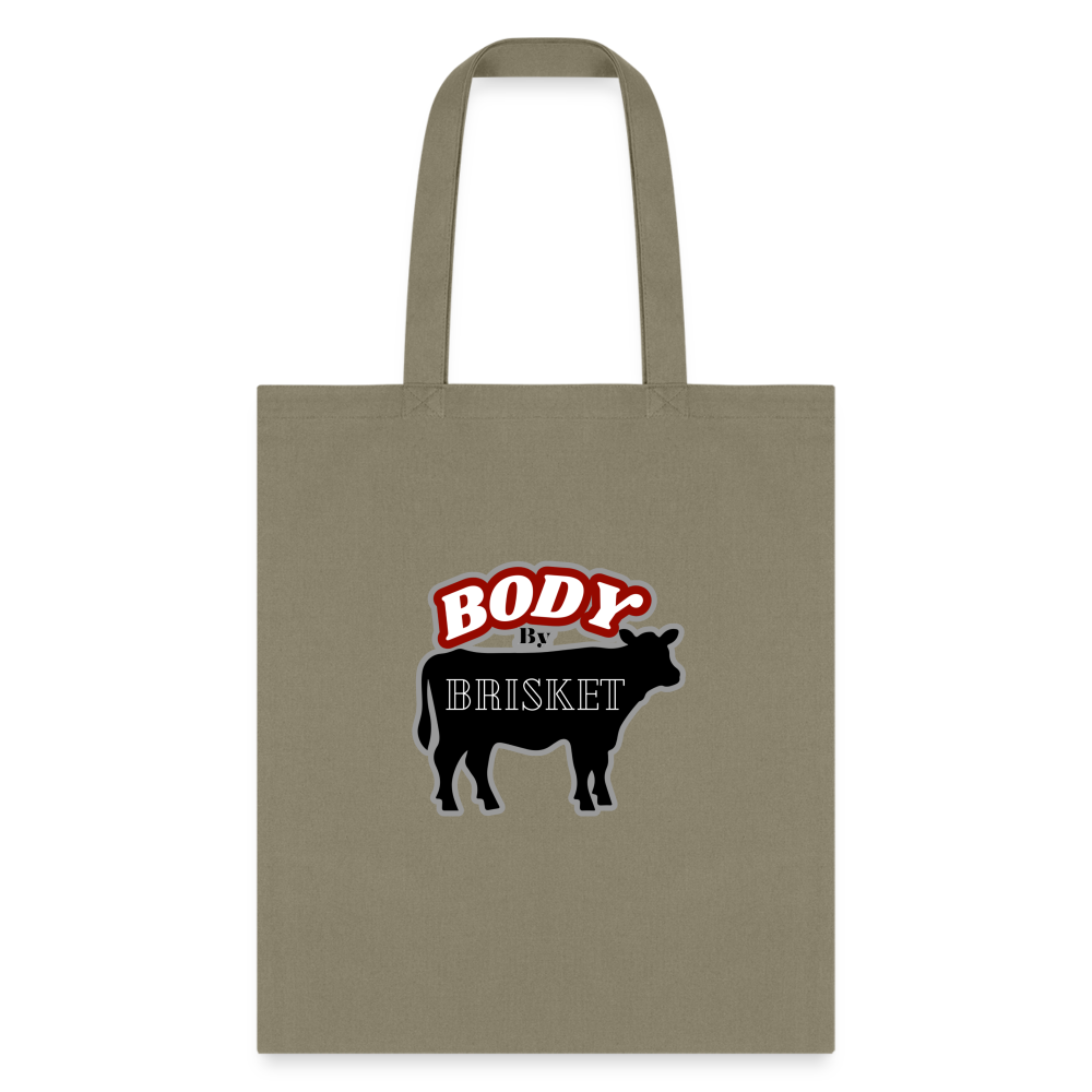 BODY BY BRISKET Tote Bag - khaki