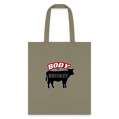 BODY BY BRISKET Tote Bag - khaki