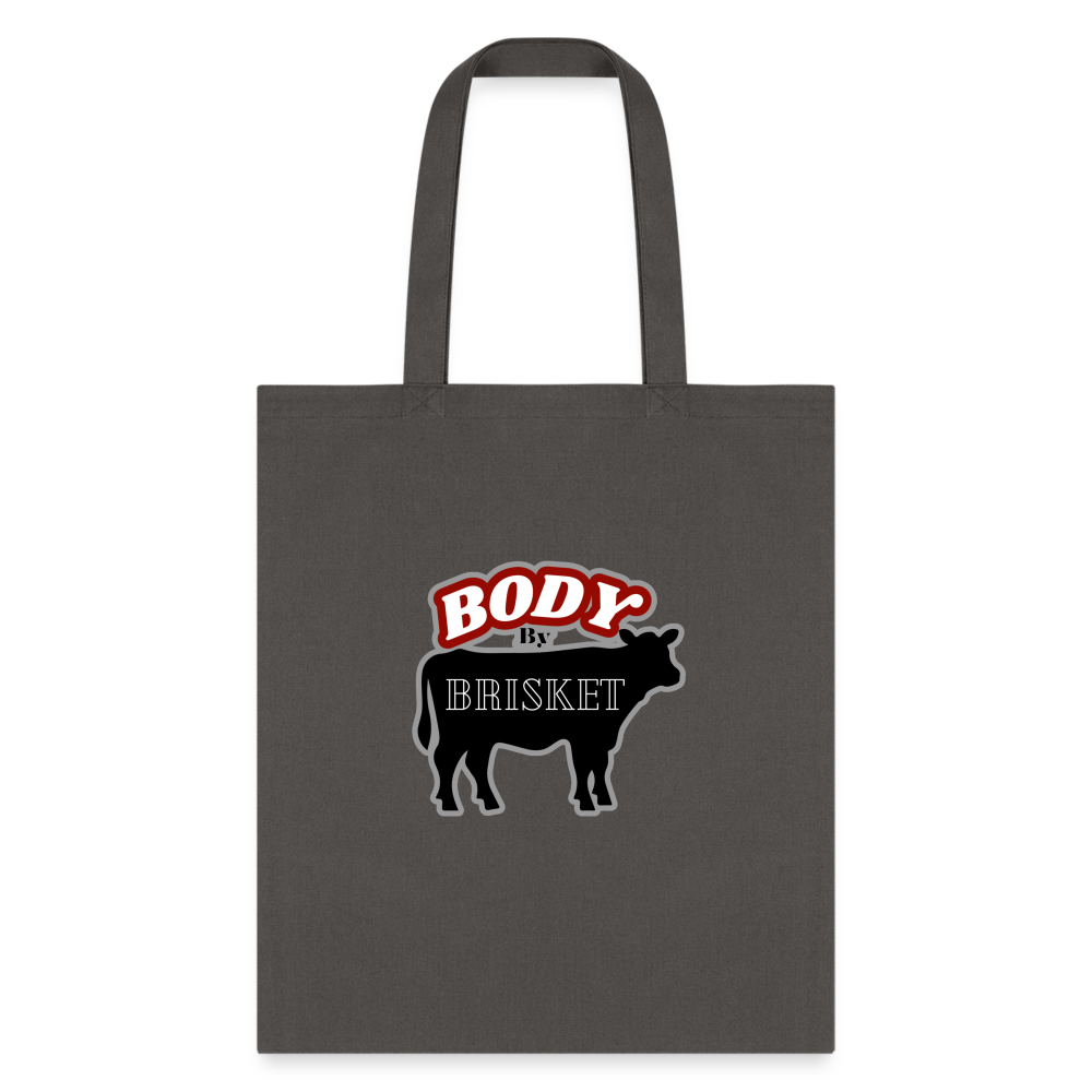 BODY BY BRISKET Tote Bag - charcoal