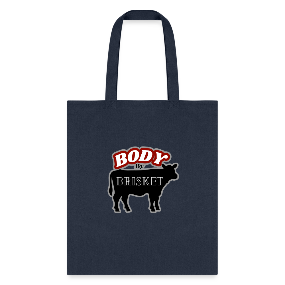 BODY BY BRISKET Tote Bag - navy