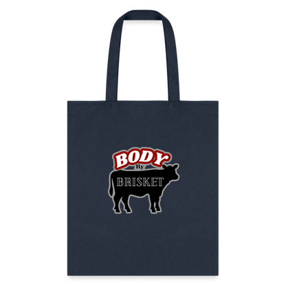BODY BY BRISKET Tote Bag - navy