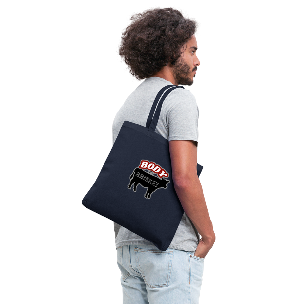 BODY BY BRISKET Tote Bag - navy