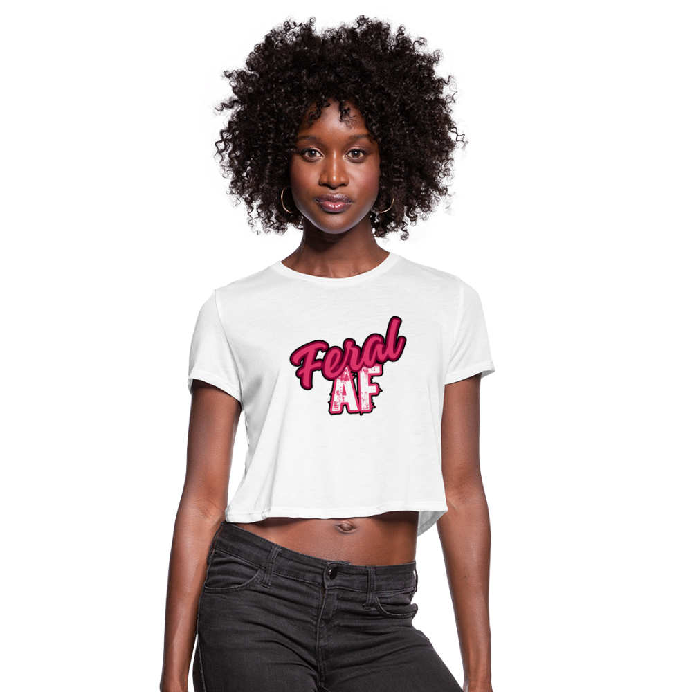 FERAL AF Women's Cropped T-Shirt - white