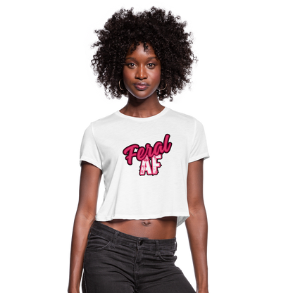 FERAL AF Women's Cropped T-Shirt - white