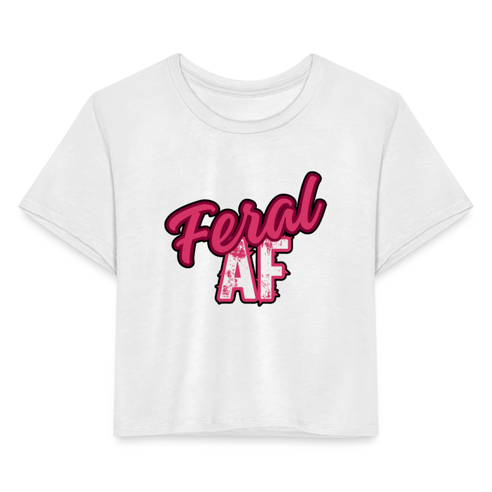 FERAL AF Women's Cropped T-Shirt - white