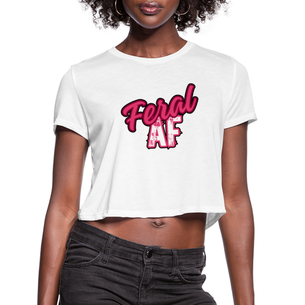 FERAL AF Women's Cropped T-Shirt - white