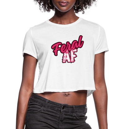 FERAL AF Women's Cropped T-Shirt - white