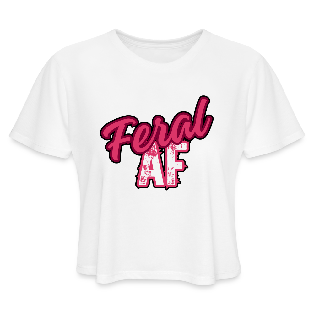 FERAL AF Women's Cropped T-Shirt - white
