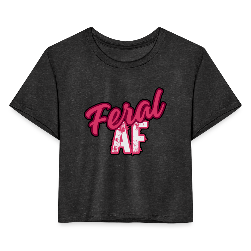 FERAL AF Women's Cropped T-Shirt - deep heather