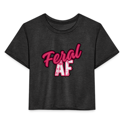 FERAL AF Women's Cropped T-Shirt - deep heather