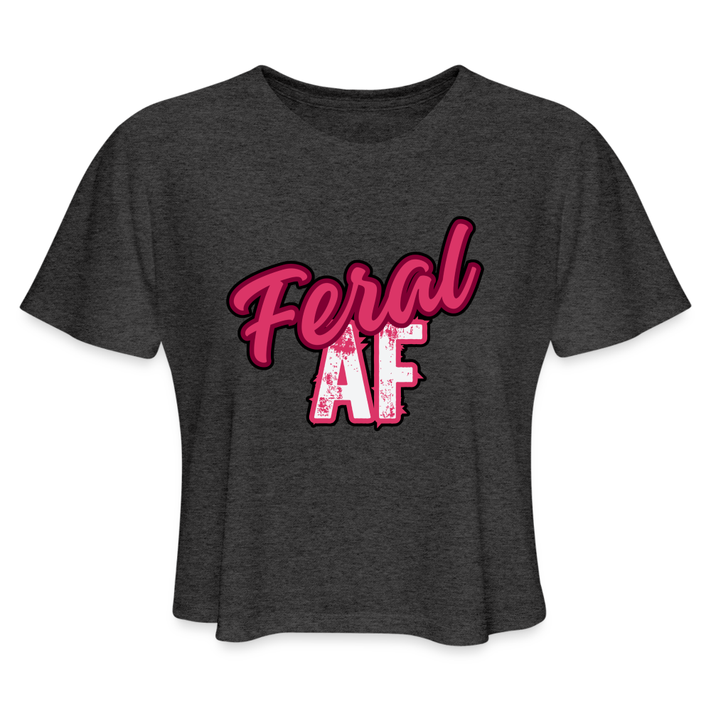 FERAL AF Women's Cropped T-Shirt - deep heather