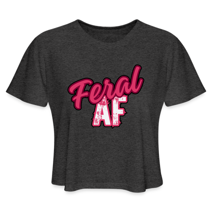 FERAL AF Women's Cropped T-Shirt - deep heather