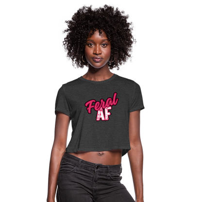 FERAL AF Women's Cropped T-Shirt - deep heather