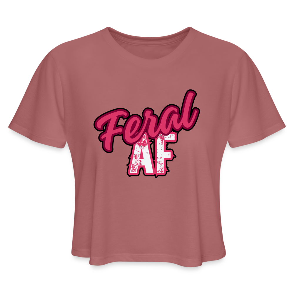 FERAL AF Women's Cropped T-Shirt - mauve