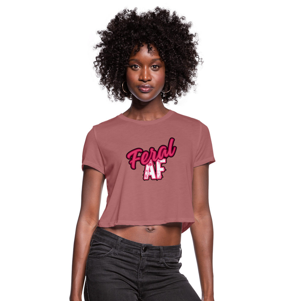 FERAL AF Women's Cropped T-Shirt - mauve